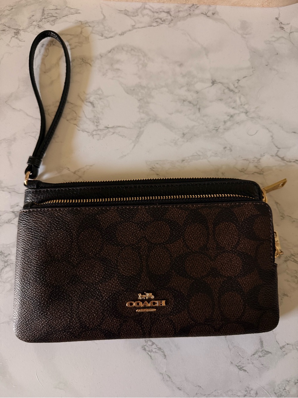 Coach Outlet Double Zip Wallet In Signature Canvas